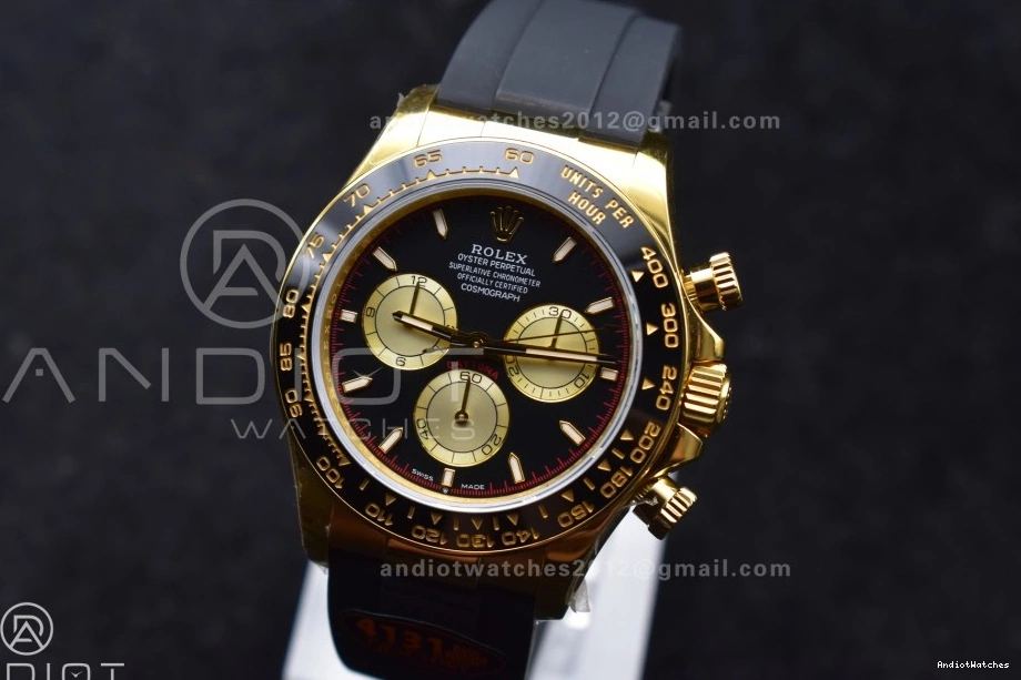 807 Oysterflex SH4131 Daytona 1:1 YG (Weighted) V6 QF on 126518 Black Best Edition Strap Sophisticated Dial 1223